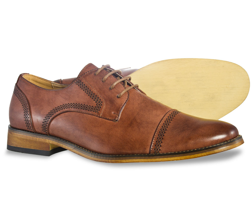 Portabella Brown Oxford Shoe Side and Bottom View Portabella Brown Oxford Shoe Side and Bottom View