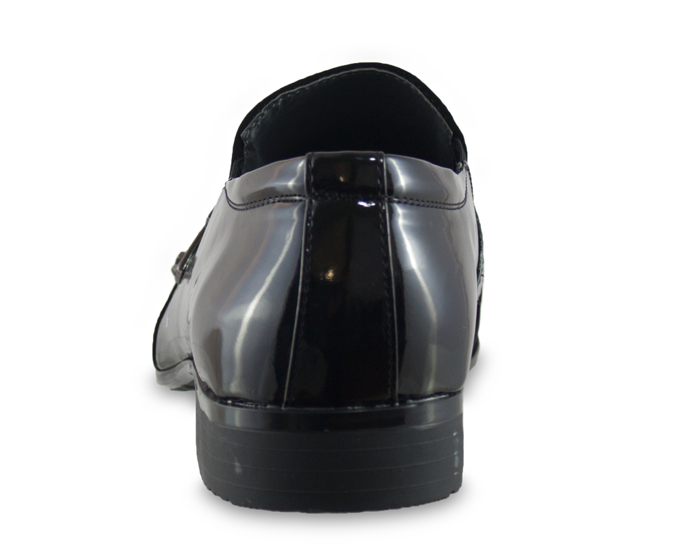 Portabella Black Tuxedo Shoe with Buckle Back VIew