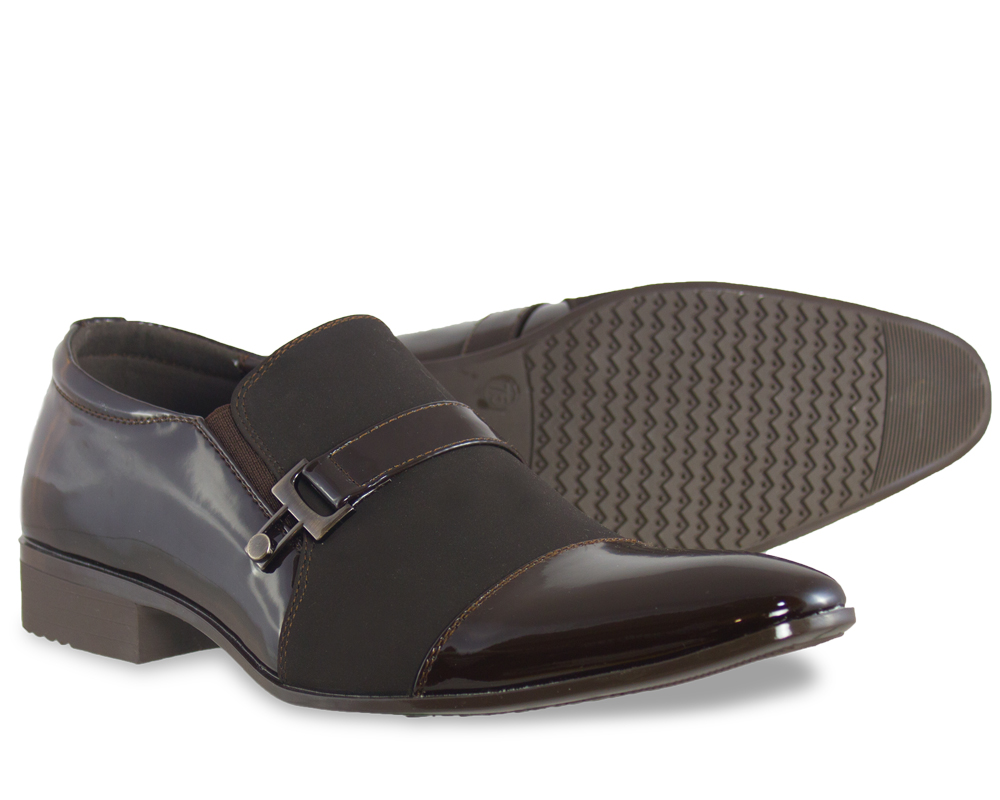 Brown Tuxedo Shoe with Buckle-9160 Brown Tuxedo Shoe with Buckle-9160