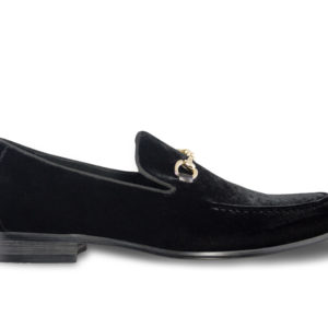 Moretti Black Loafers with Buckle Side View