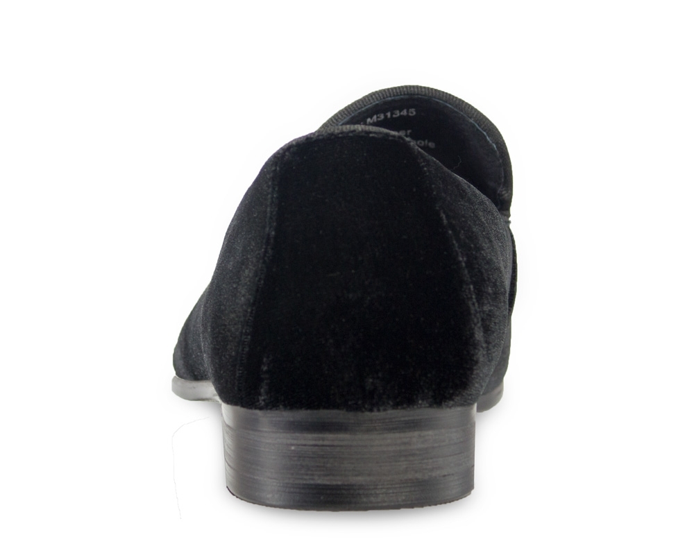 Moretti Black Loafers with Buckle Back View