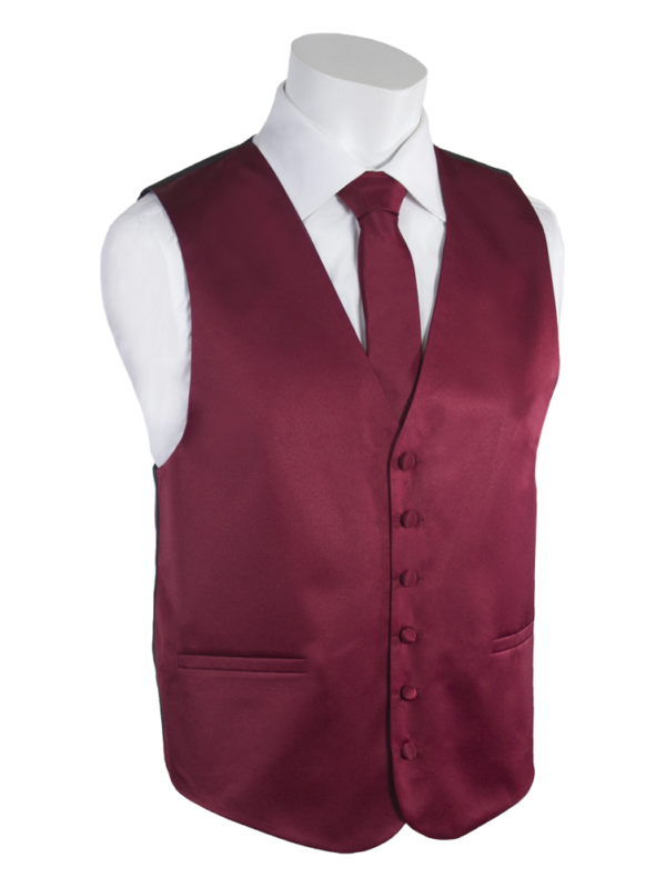 Pierre Cardin Burgundy Tuxedo Vest