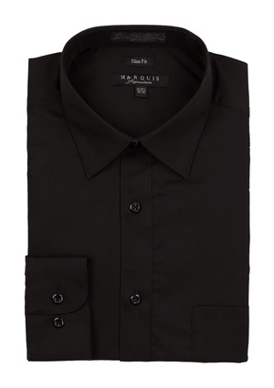 Black Slim Fit Dress Shirt