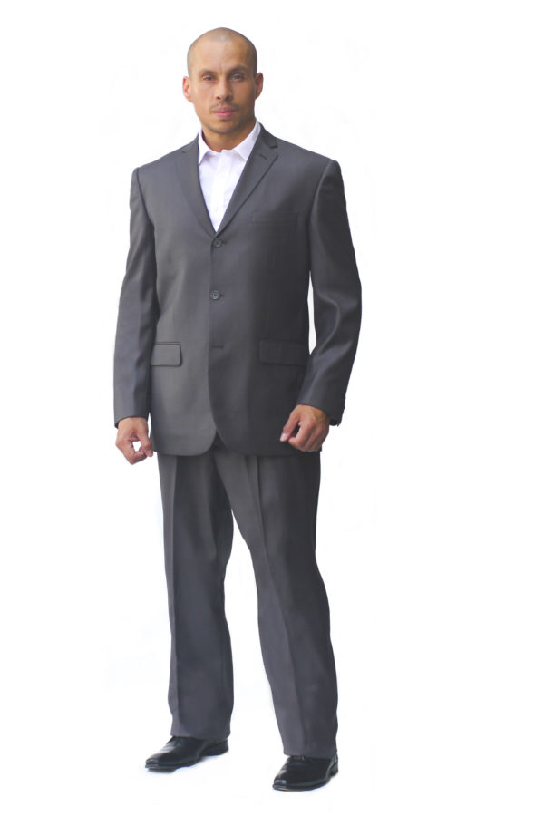 Classic Gray Regular Fit Three Button Suit-45976