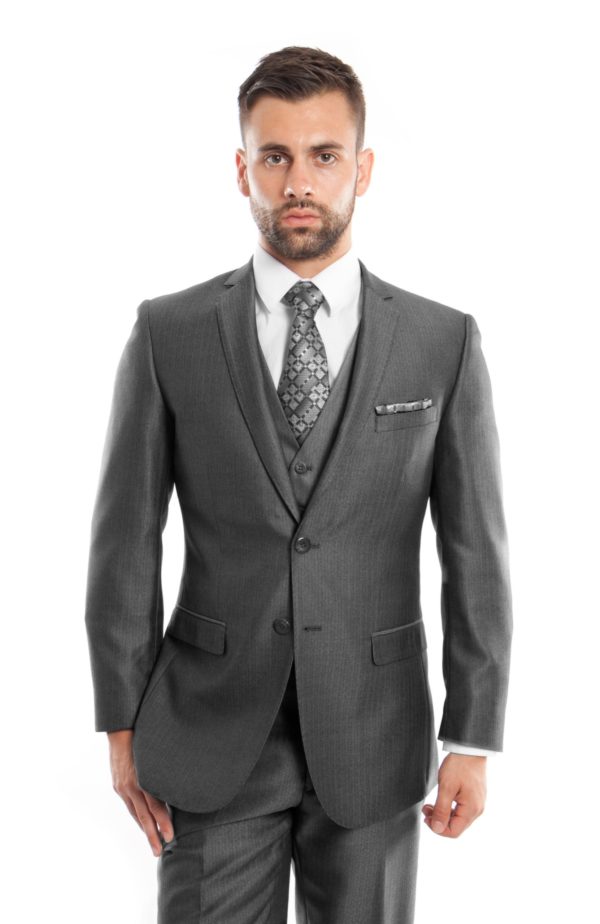Dark Gray Ultra Slim Fit Two Button Suit Front View