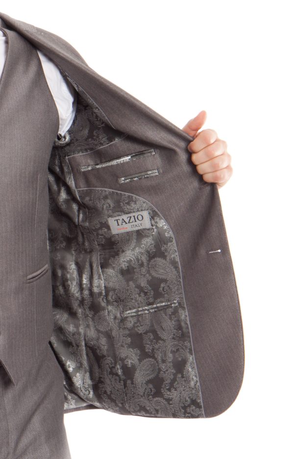 Light Gray Ultra Slim Fit Two Button Suit - Inside Lining