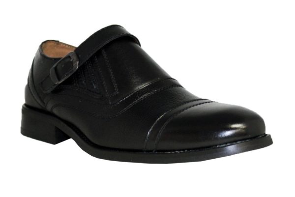 La Milano Men Grain Leather Slip On Wide Width Brown Dress Shoes-22756