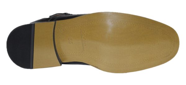 La Milano Men Grain Leather Slip On Wide Width Brown Dress Shoes-22761