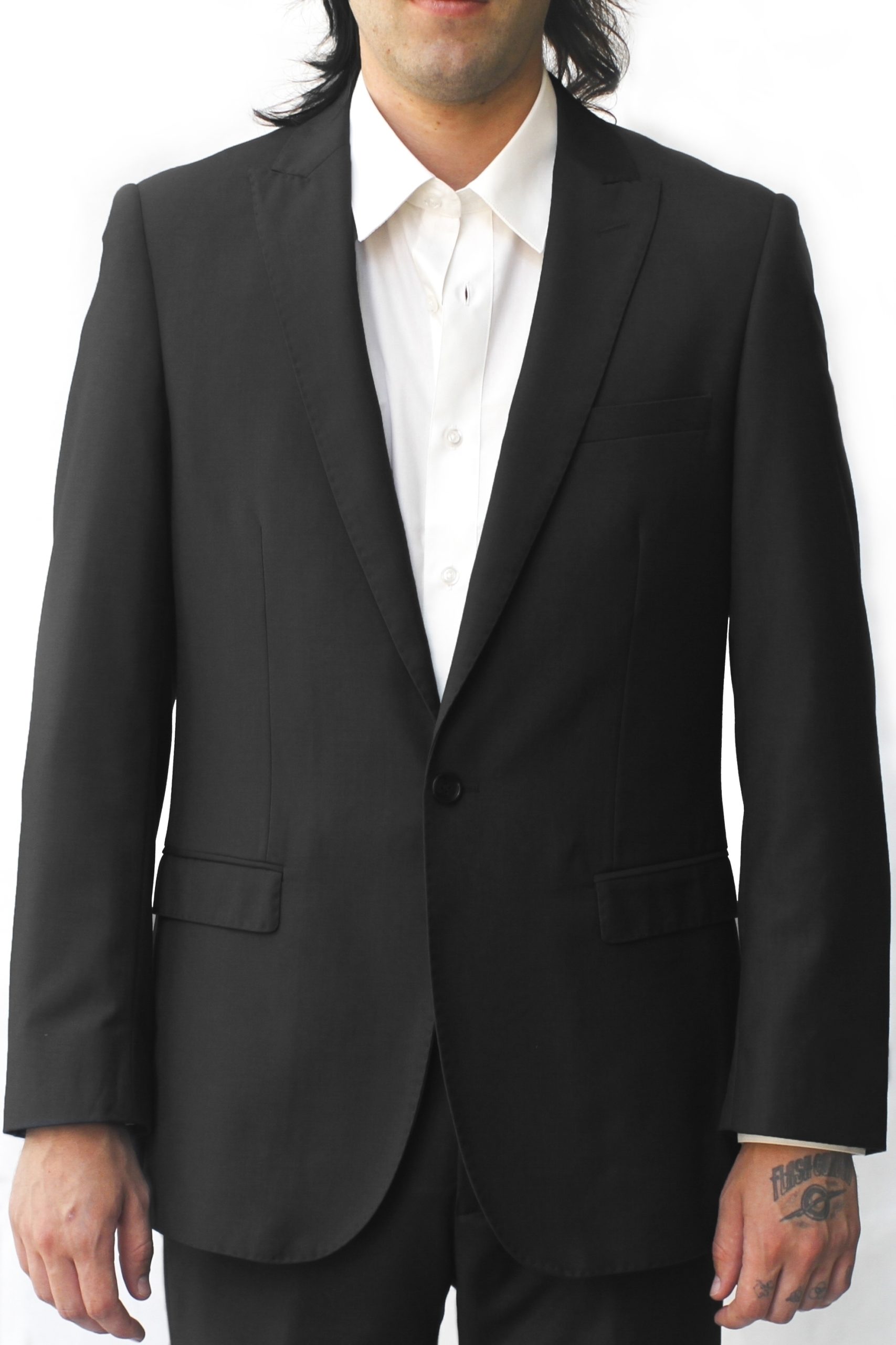 Black Ultra Slim Fit One Button Suit - One Button
