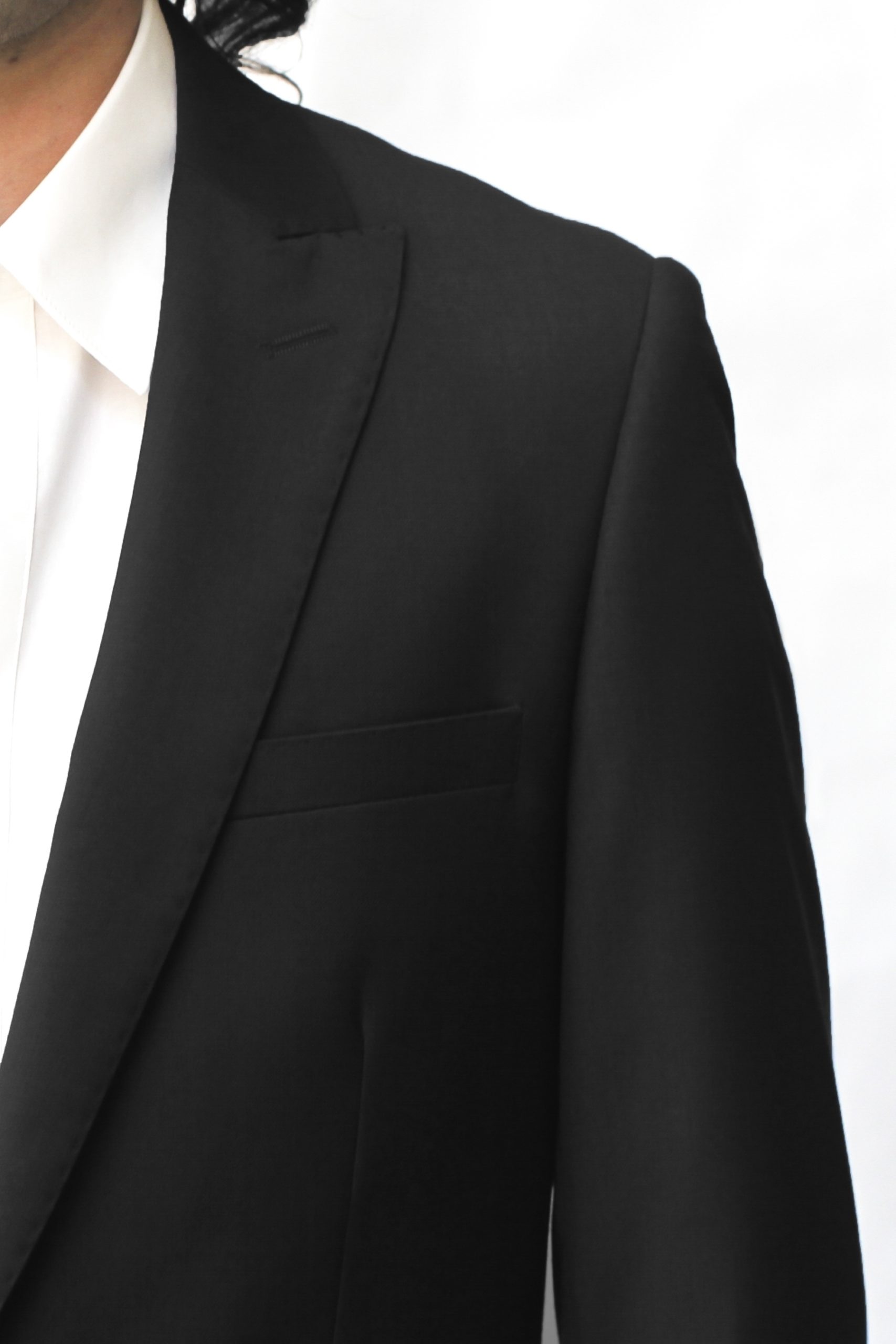 Black Ultra Slim Fit One Button Suit - Lapel