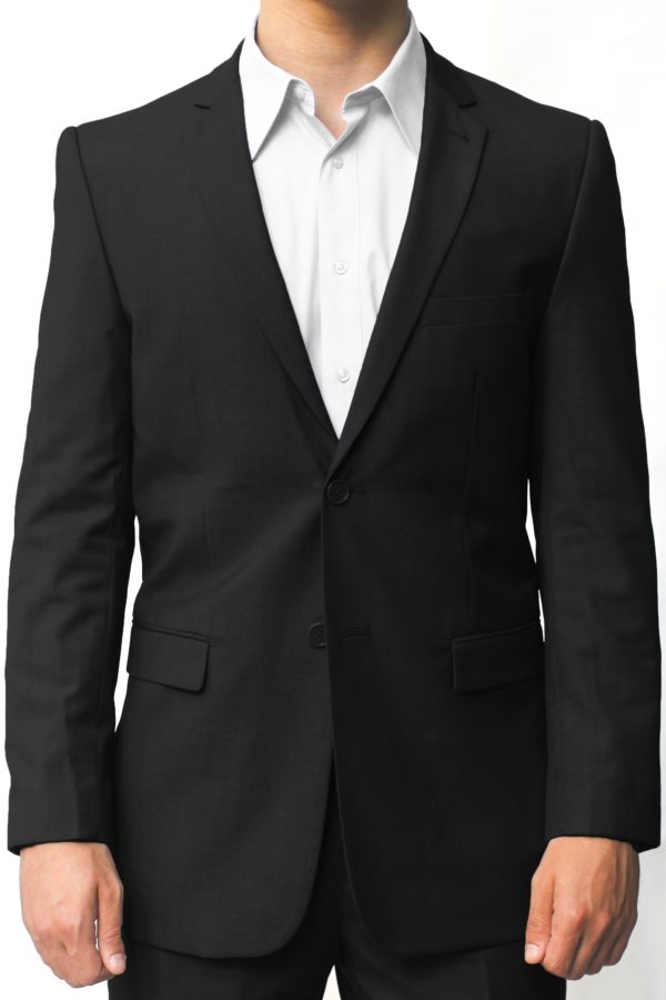 Black Ultra Slim Fit Two Button Suit - Two Button