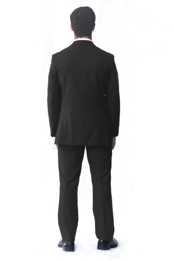 Black Ultra Slim Fit Two Button Suit - Back View