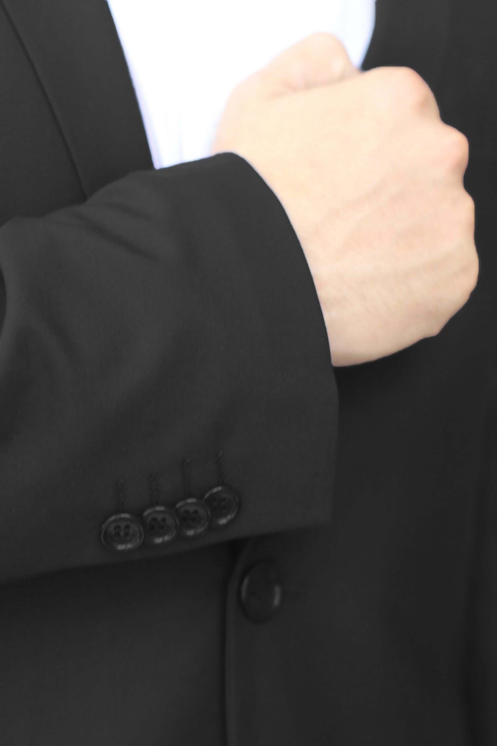 Black Ultra Slim Fit Two Button Suit - Cuff