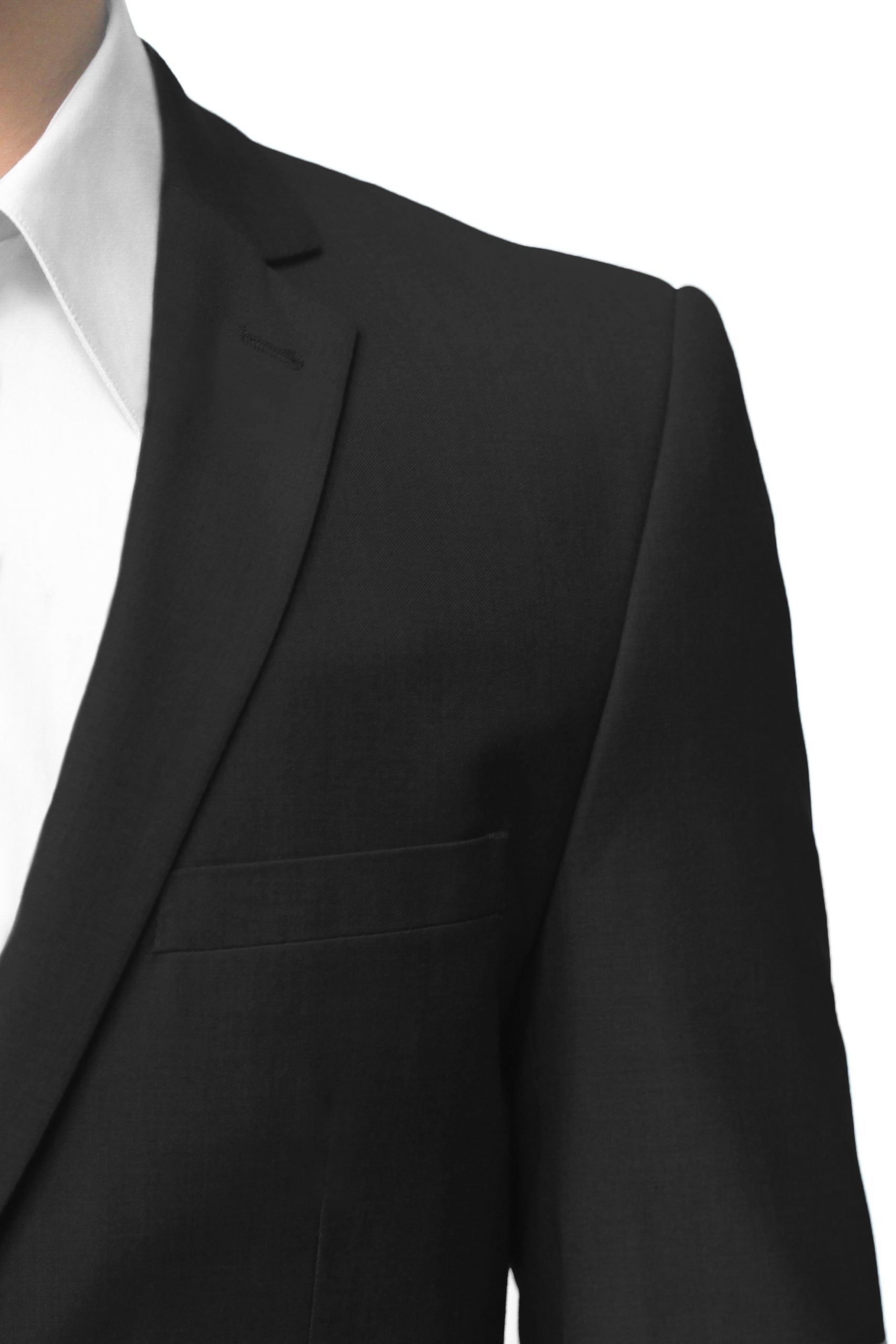 Black Ultra Slim Fit Two Button Suit - Lapel