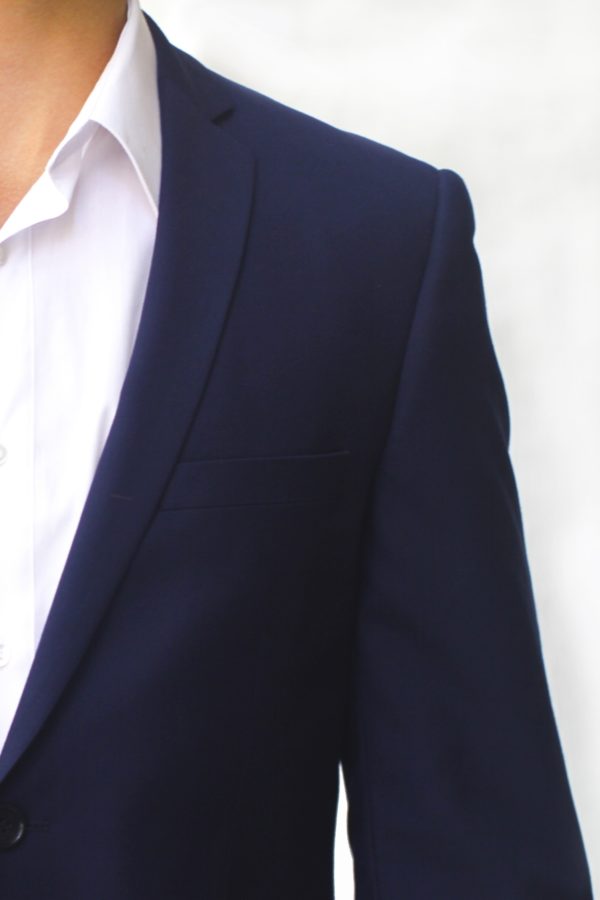 Blue Ultra Slim Fit Two Button Suit - Lapel