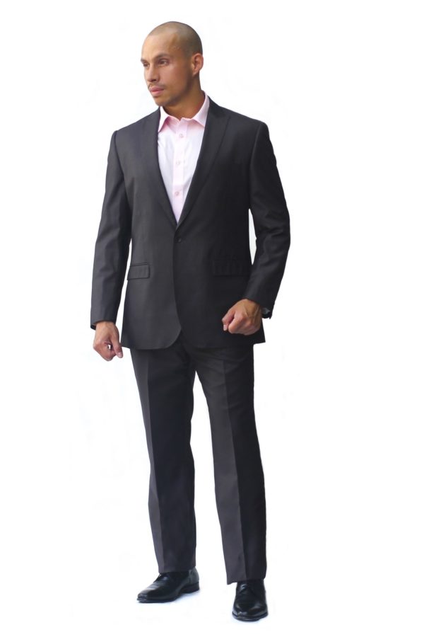 Dark Gray Ultra Slim Fit One Button Suit - Front View