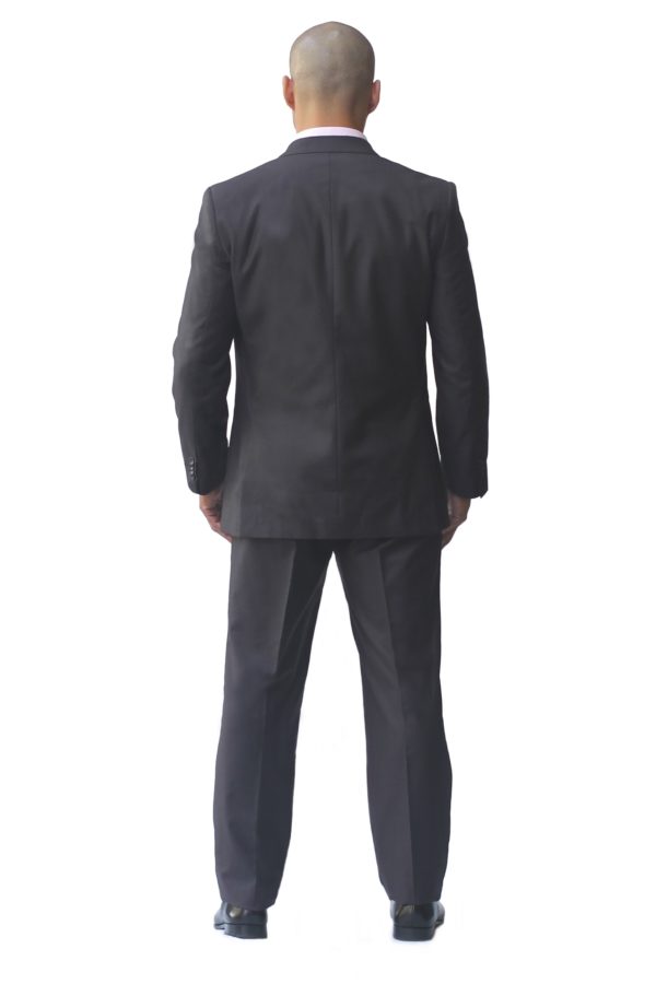 Dark Gray Ultra Slim Fit One Button Suit - Back View