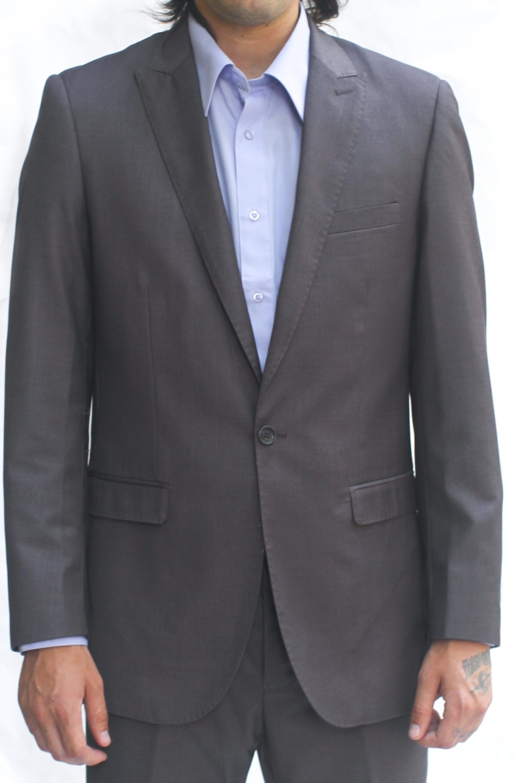Gray Ultra Slim Fit One Button Suit - Two Button