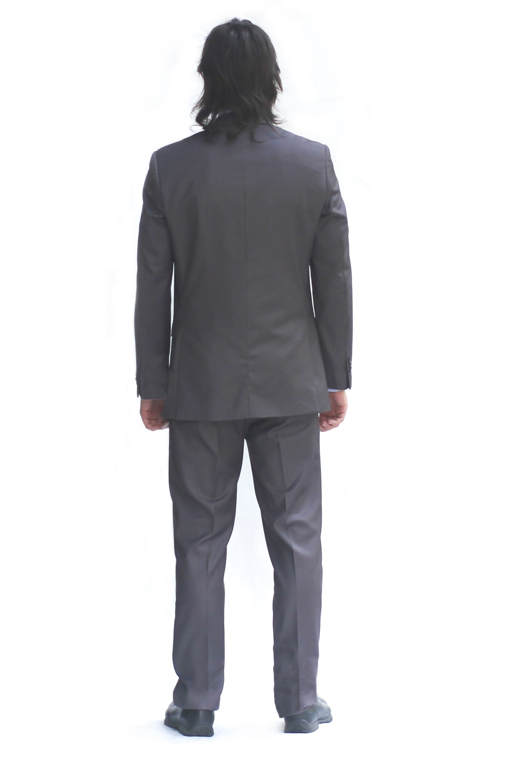 Gray Ultra Slim Fit One Button Suit - Back View