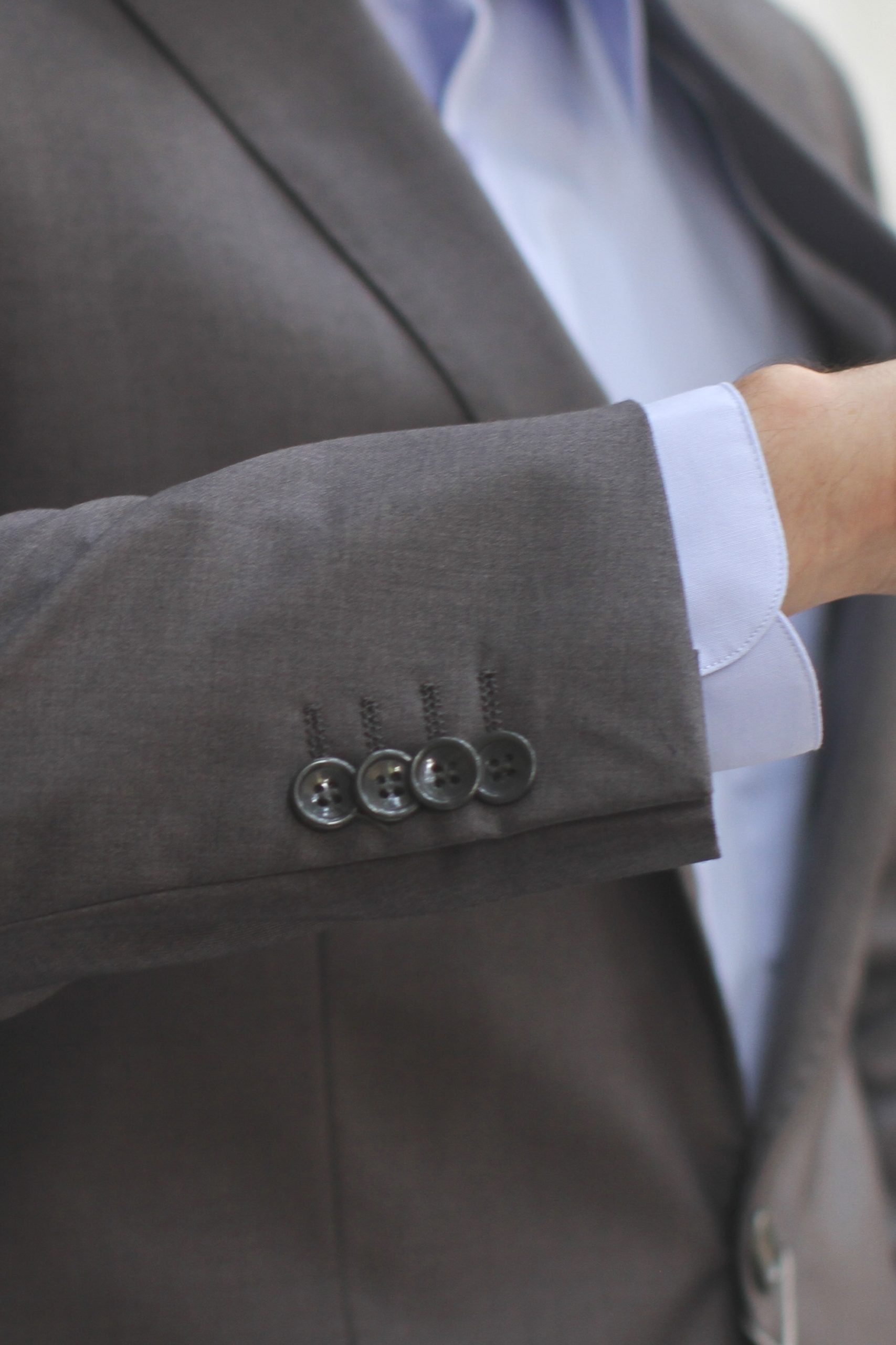 Gray Ultra Slim Fit One Button Suit - Cuff