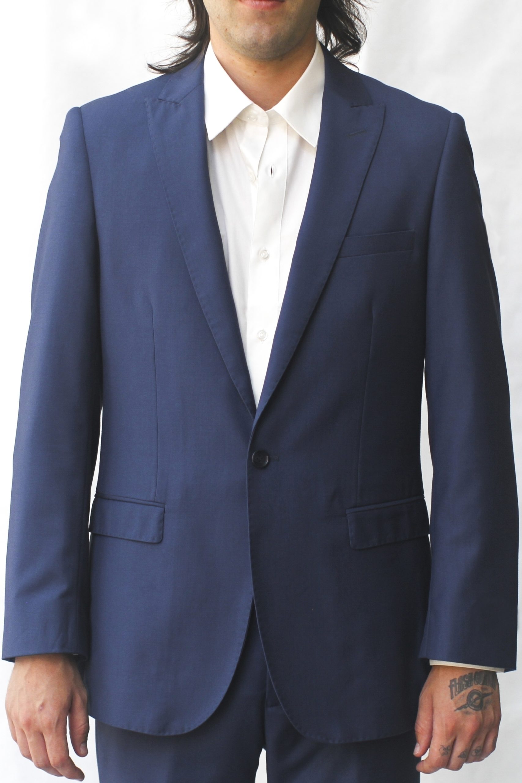 Blue Ultra Slim Fit One Button Suit - One Button Blue Ultra Slim Fit One Button Suit - One Button