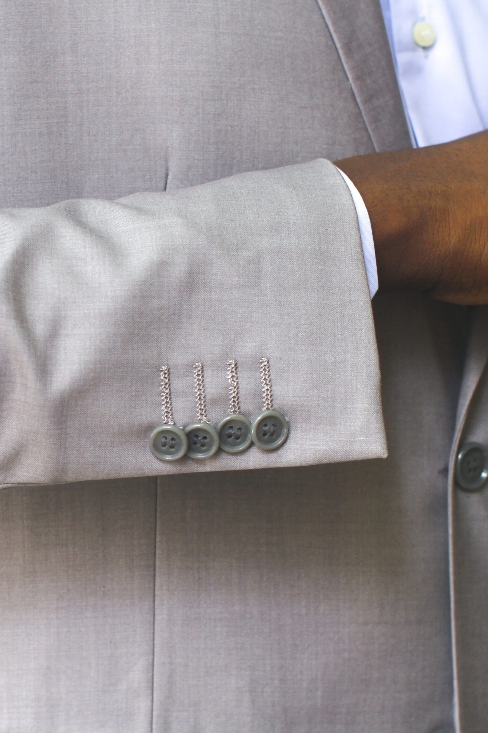 Light Gray Ultra Slim Fit Two Button Suit - Cuff