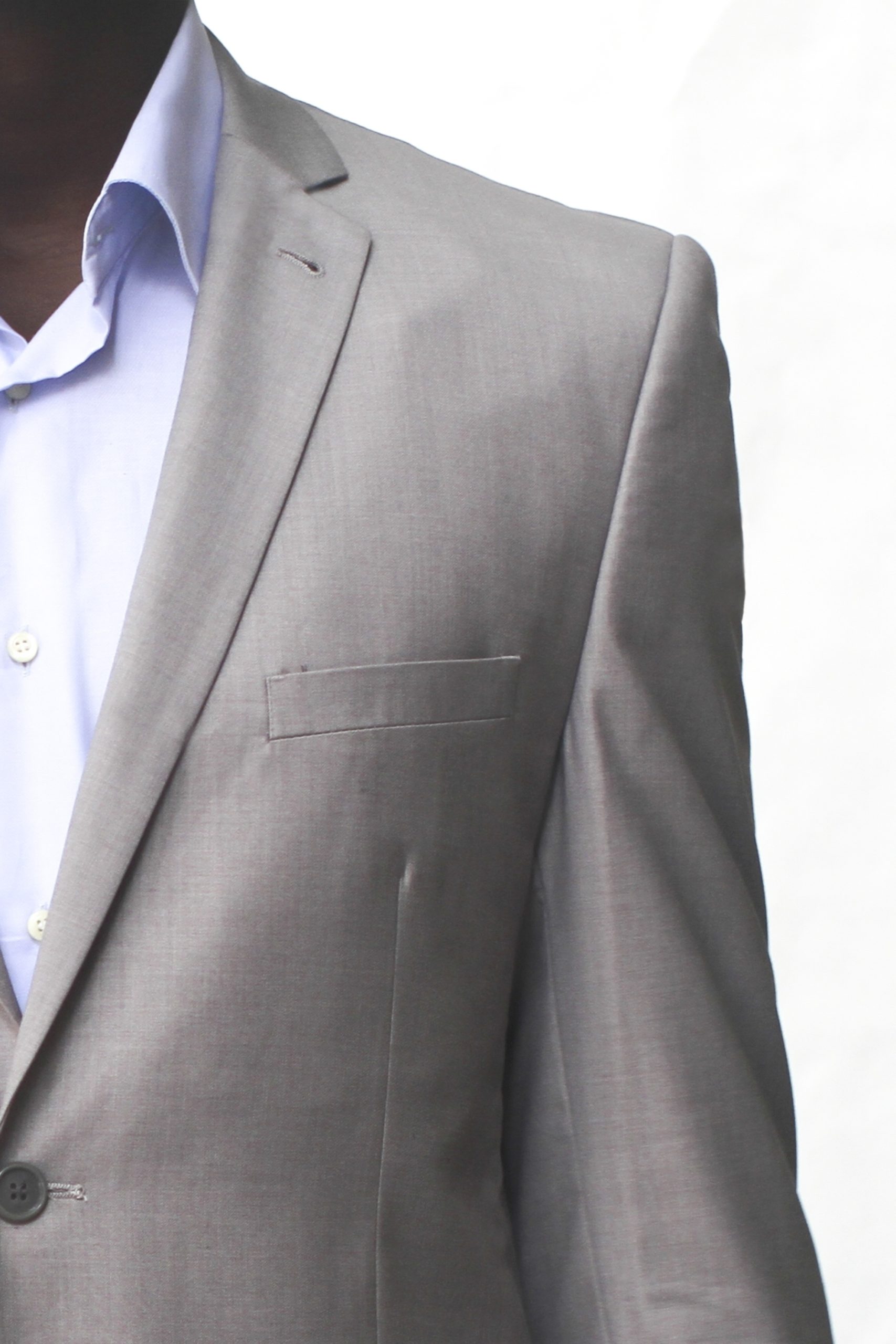 Light Gray Ultra Slim Fit Two Button Suit - Lapel