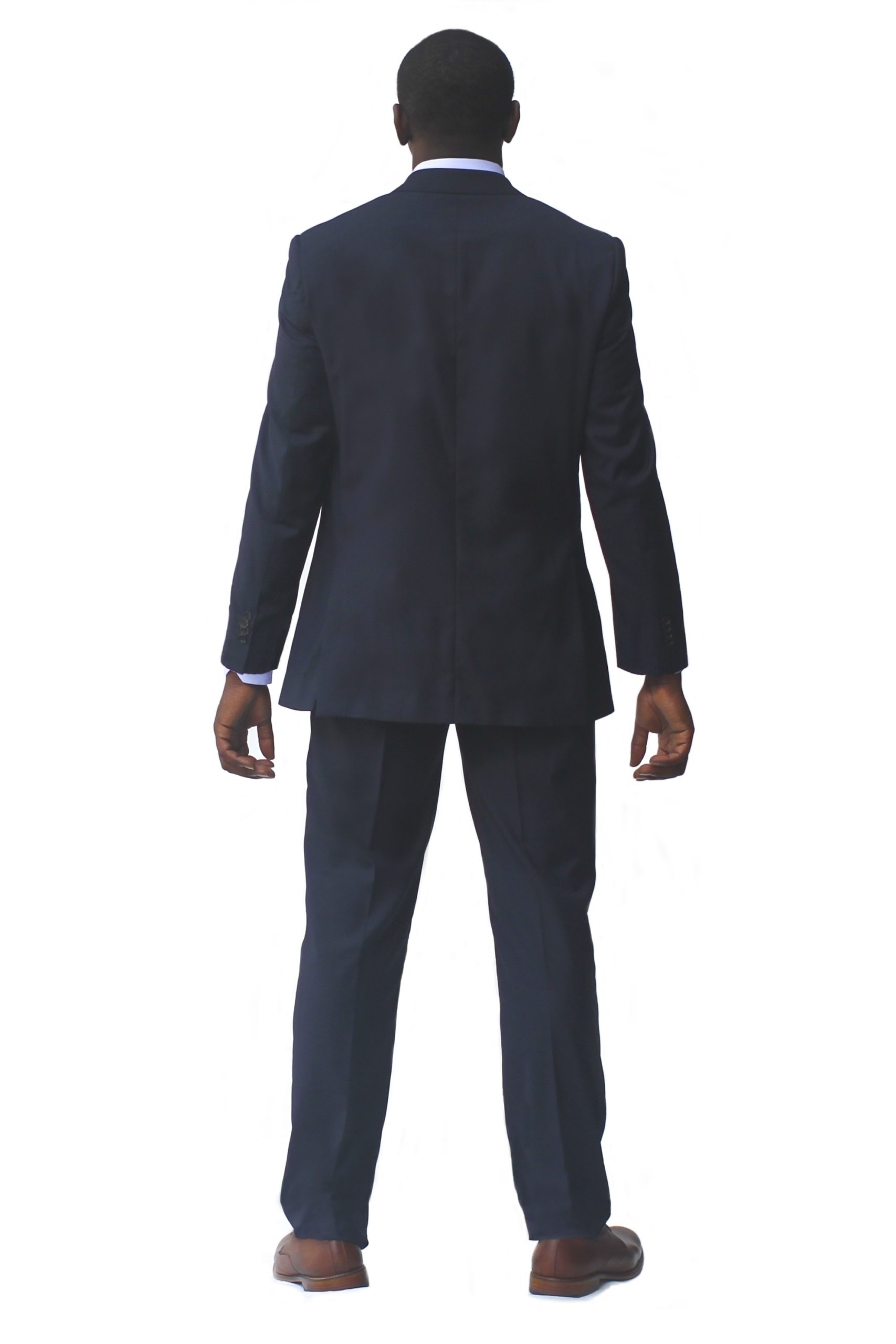Navy Ultra Slim Fit One Button Suit - Back View Navy Ultra Slim Fit One Button Suit - Back View