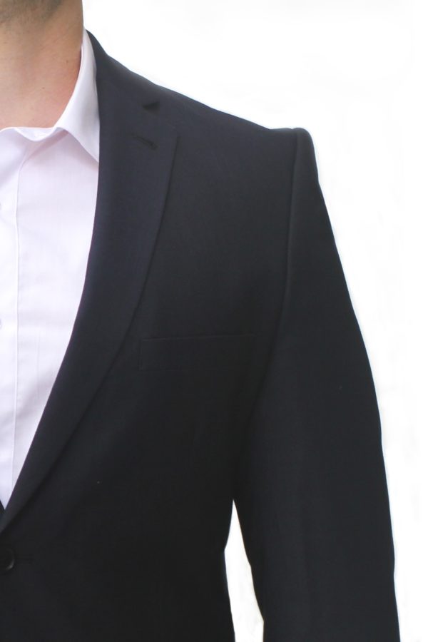 Navy Ultra Slim Fit Two Button Suit - Lapel