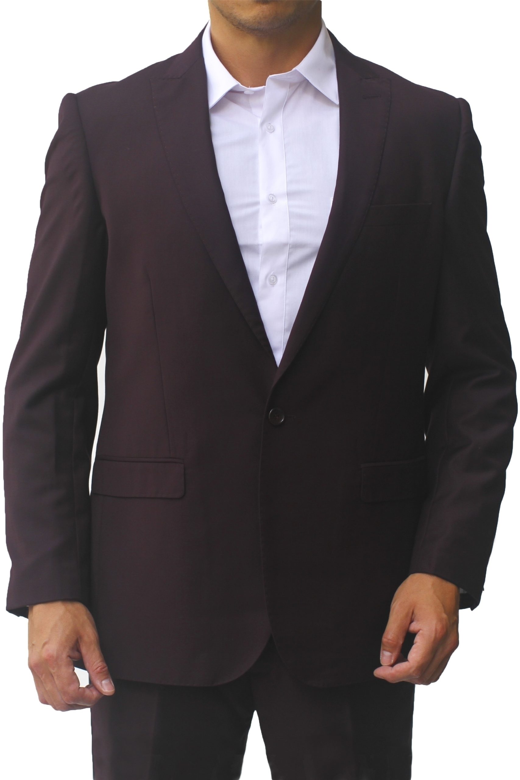 Plum Ultra Slim Fit One Button Suit - One Button