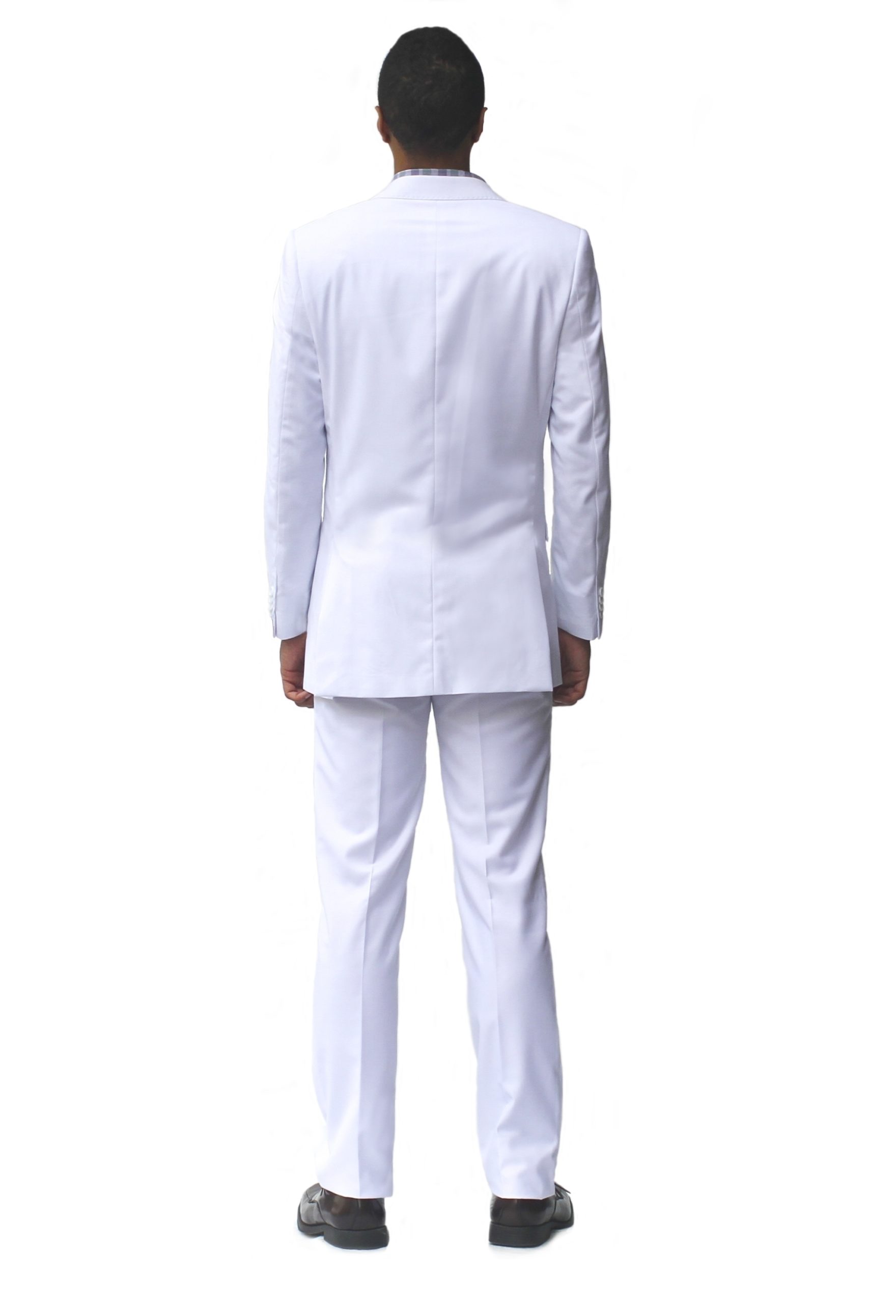 White Ultra Slim Fit One Button Suit - Back View White Ultra Slim Fit One Button Suit - Back View