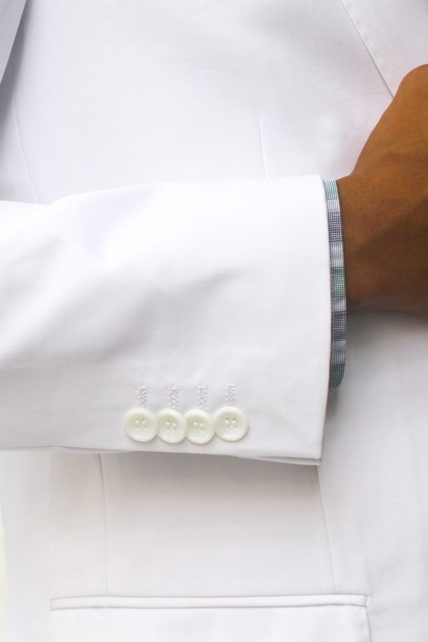 White Ultra Slim Fit One Button Suit - Cuff