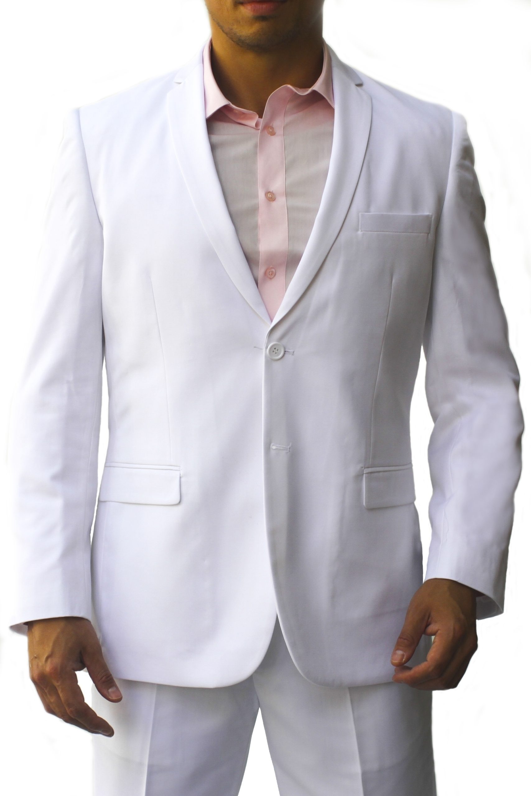 White Ultra Slim Fit Two Button Suit - Two Button