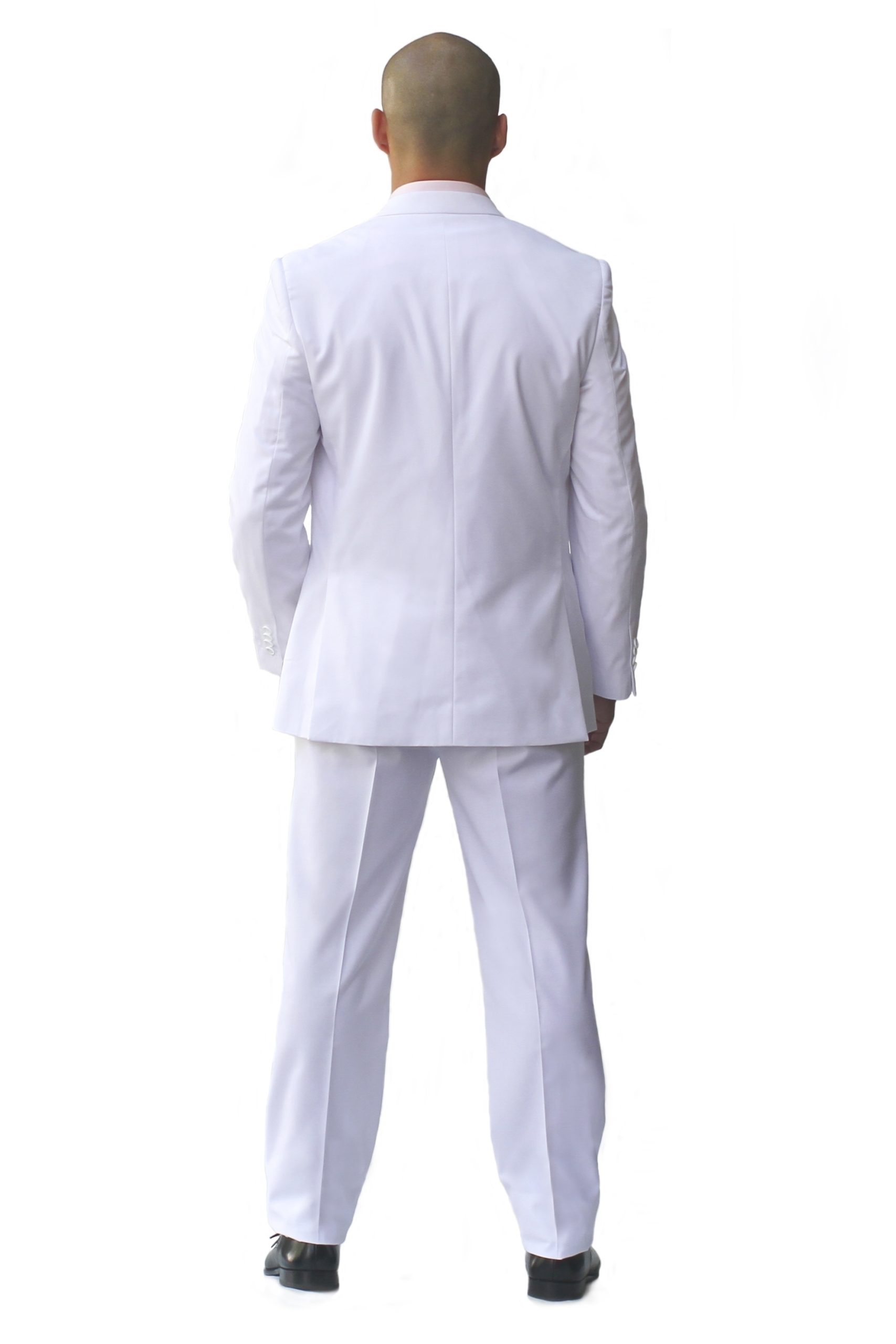 White Ultra Slim Fit Two Button Suit - Back View