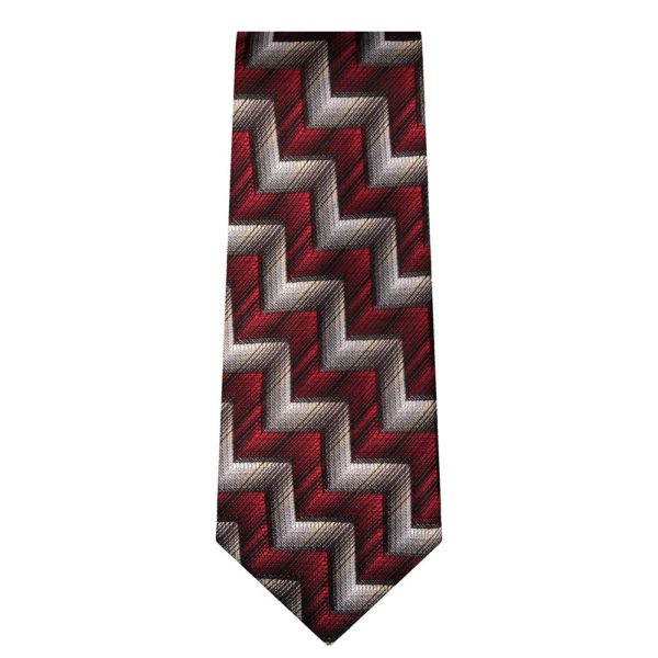 Marquis Classic Width Red and Gray Step Pattern Tie