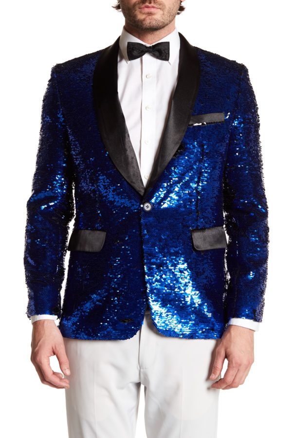 TR Premium Royal Black Sequence Blazer-11586
