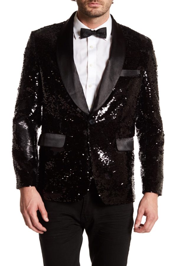 TR Premium Matte Black Sequenced Blazer-0