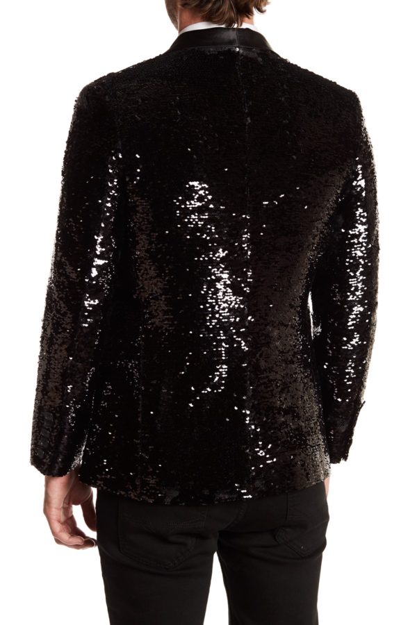 TR Premium Matte Black Sequenced Blazer-11584