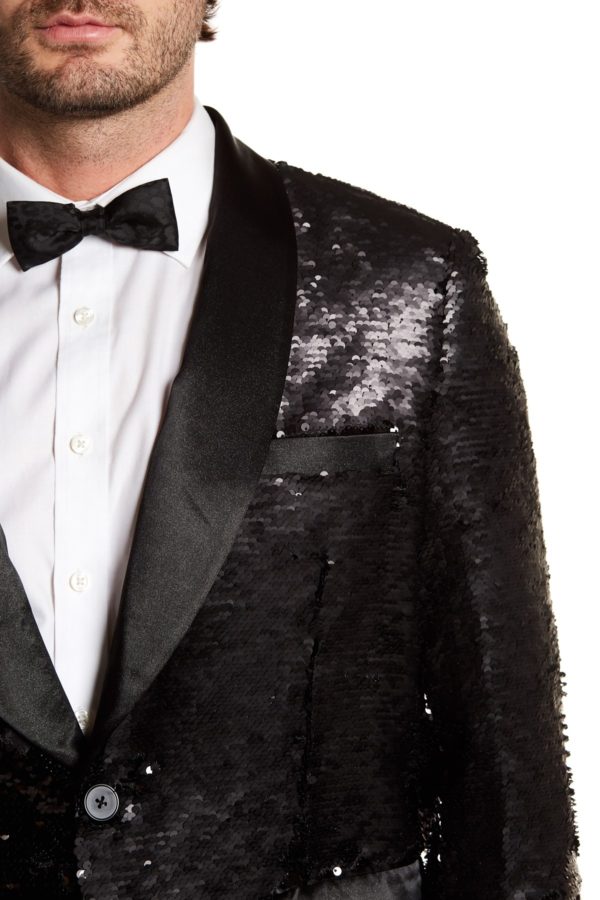 TR Premium Matte Black Sequenced Blazer-11585
