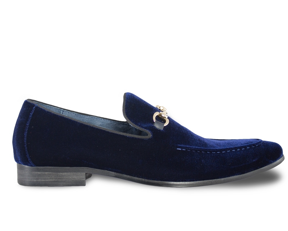 Moretti Navy Loafers with Buckle-0