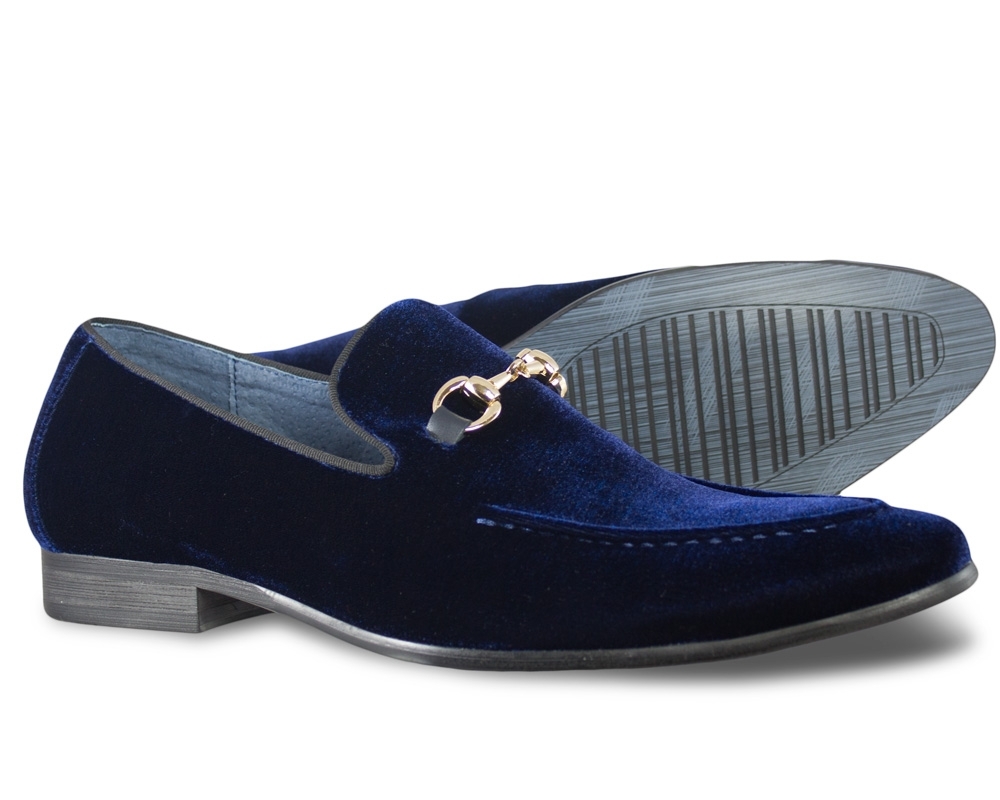Moretti Navy Loafers with Buckle-14454