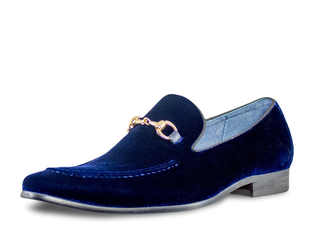 Moretti Navy Loafers with Buckle-14455