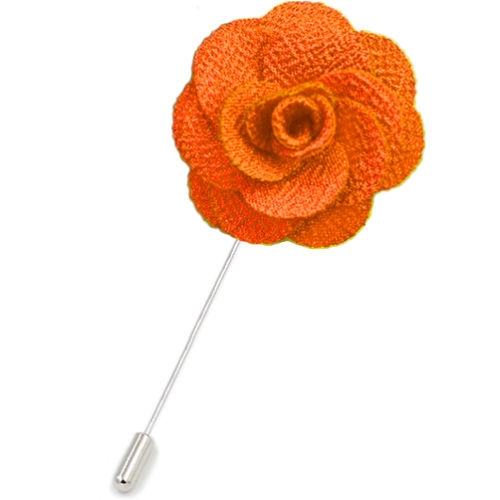 Orange Fabric Flower Lapel Pin Orange Fabric Flower Lapel Pin